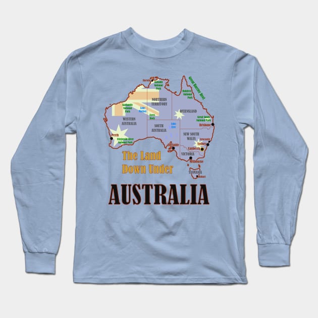 Australia + Flag Long Sleeve T-Shirt by Pr0metheus